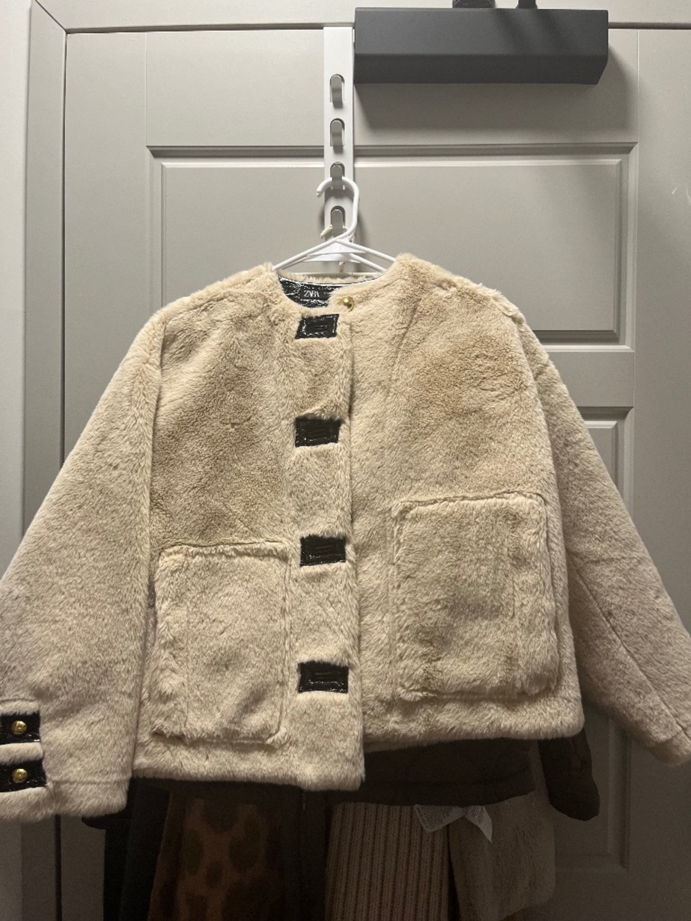 zara fur coat xs